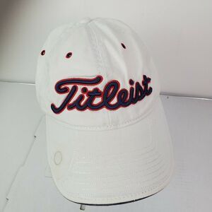 Titleist‎ Embroidered Mens Golf Hat Adjustable Blue Red Lettering